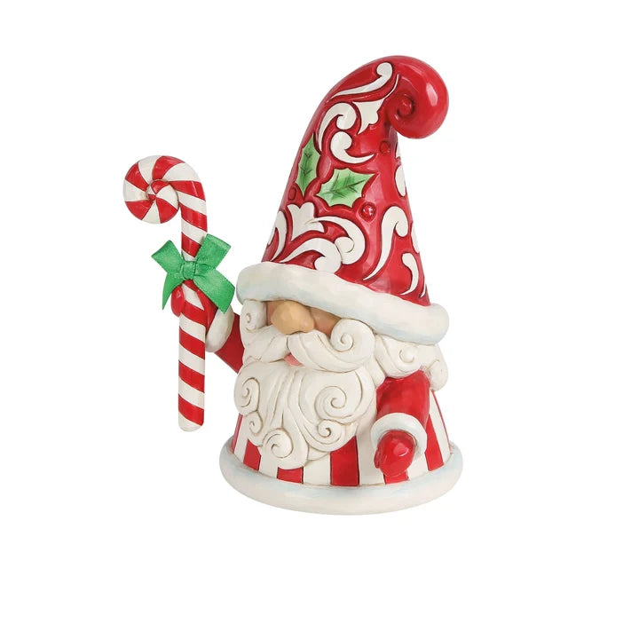 JIM SHORE GNOME WITH LARGE CANDY CANE