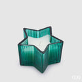 EDG Candela Profumata Stella Cedar in Vetro Costolato H.8 cm – Verde XL
