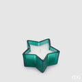 EDG Candela Profumata Stella Cedar in Vetro Costolato H.4 cm – Verde