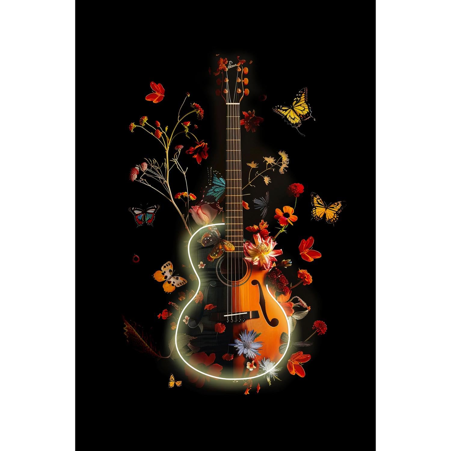 Palais Royal Quadro LED Chitarra Elettrica 80x120 cm