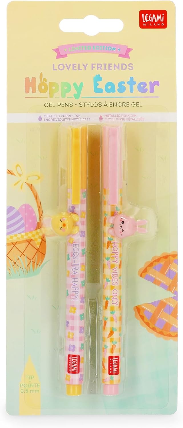 LEGAMI - Set di 2 Penne Gel Lovely Friends - Hoppy Easter