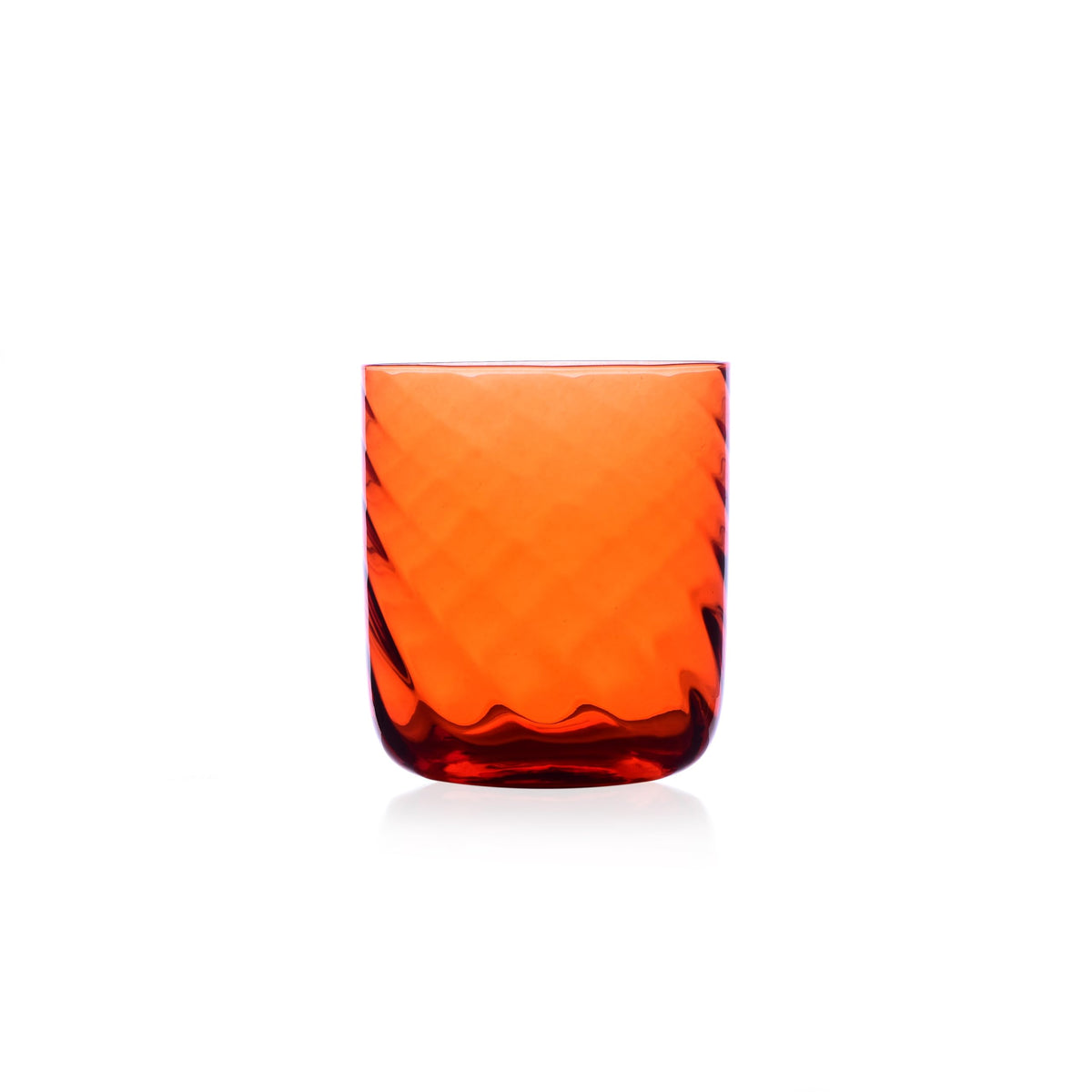 ICHENDORF - Riga, bicchiere da acqua di design in vetro soffiato - TUMBLER ARANCIONE