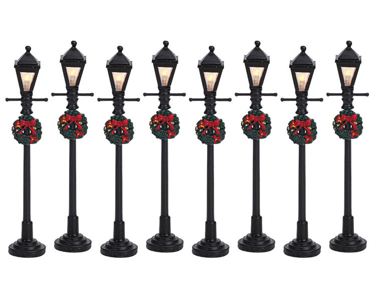 GAS LANTERN STREET LAMP, SET OF 8, B/O (4.5V) 64500-SQ