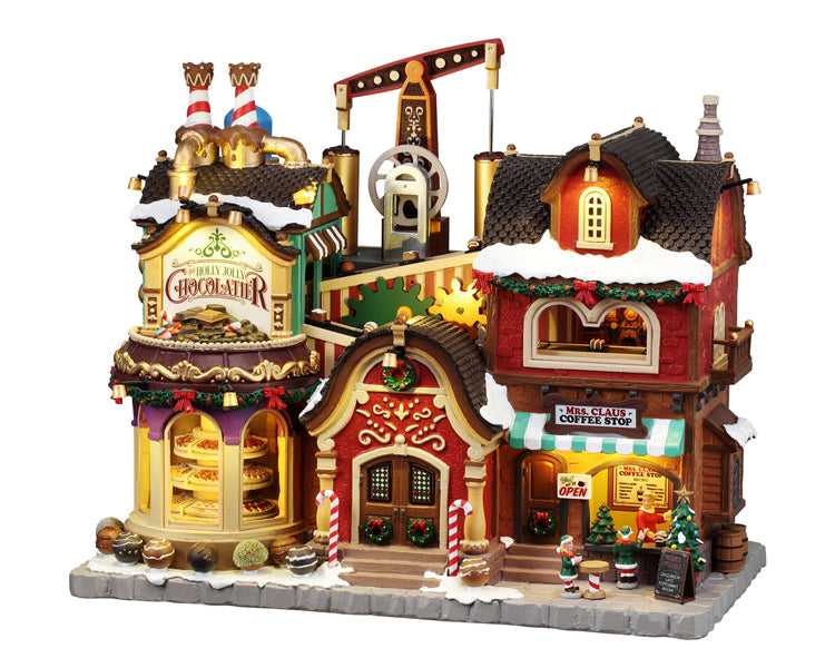 THE HOLLY JOLLY CHOCOLATIER & MRS. CLAUS COFFEE SHOP, WITH 4.5V ADAPTOR 65521-EU