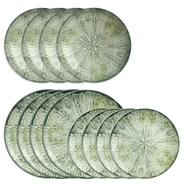 ARTHUR KRUPP Set 12 PIATTI Fusion Grey Porcellana