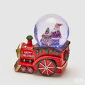 EDG Sfera ad acqua treno con Babbo Natale LED e musica H 17 cm