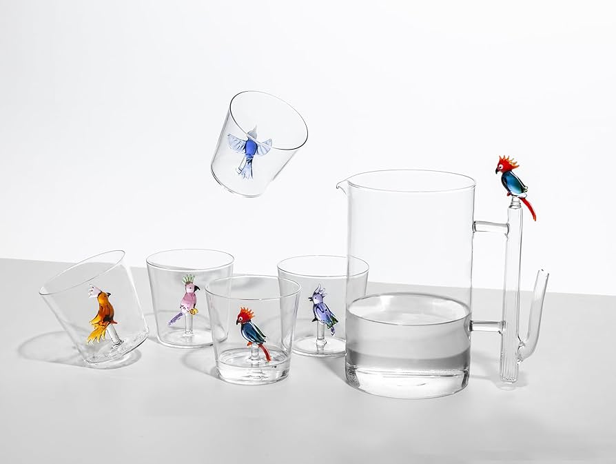 TALKING TREES tumbler red/blu cockatoo