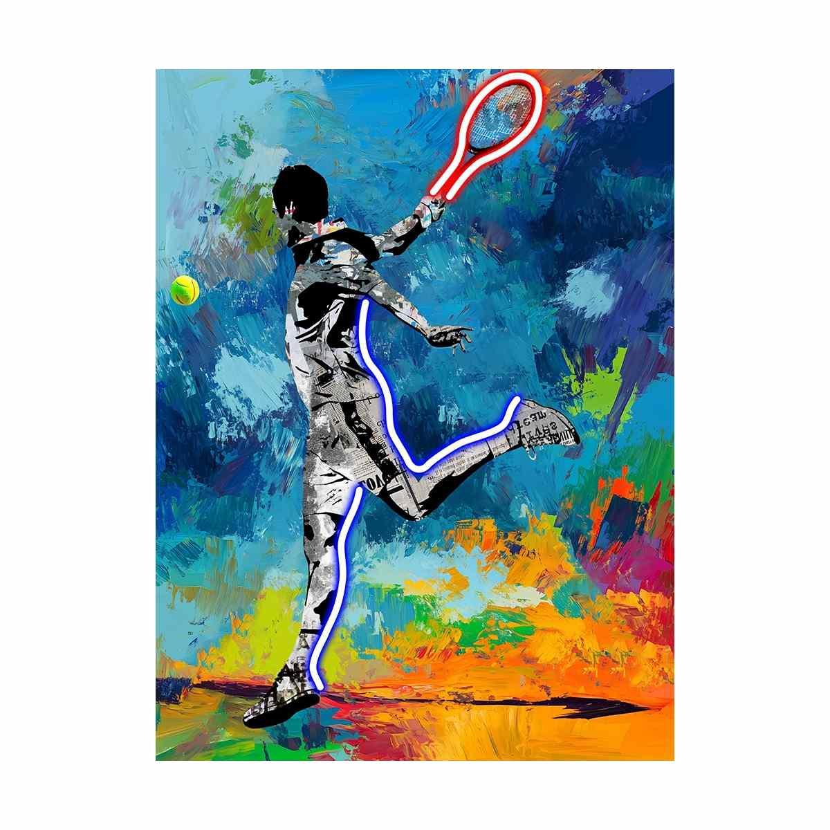 Palais Royal – Quadro LED Tennis, Sport Art, 60x90 cm