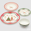 EDG Set di Piatti Natalizi Xmas Mix, 4 Assortimenti, 24 Pezzi