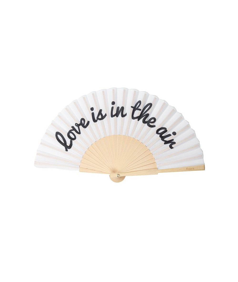 Ventaglio "Love is in the Air" bianco e nero