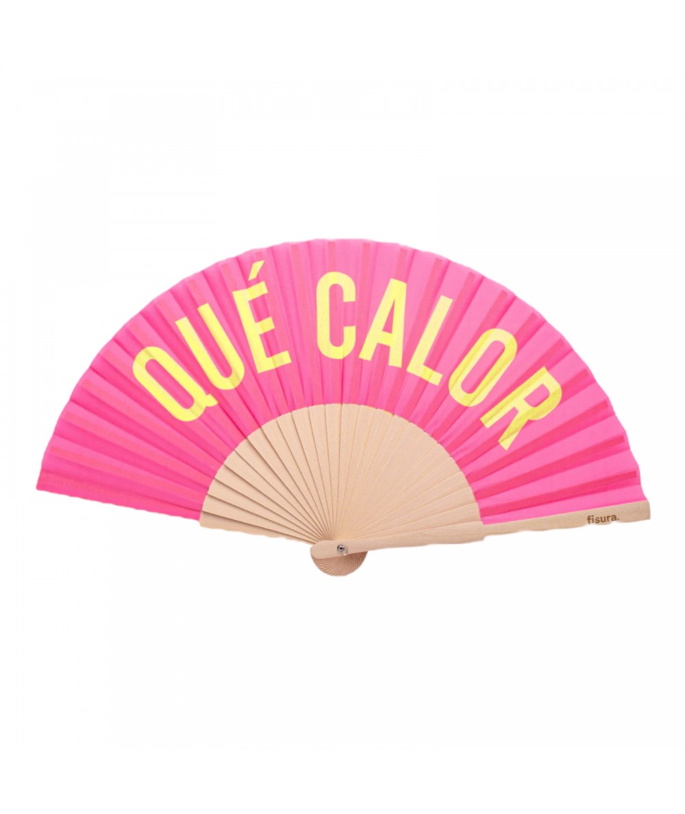 Ventaglio "Que calor" rosa/giallo