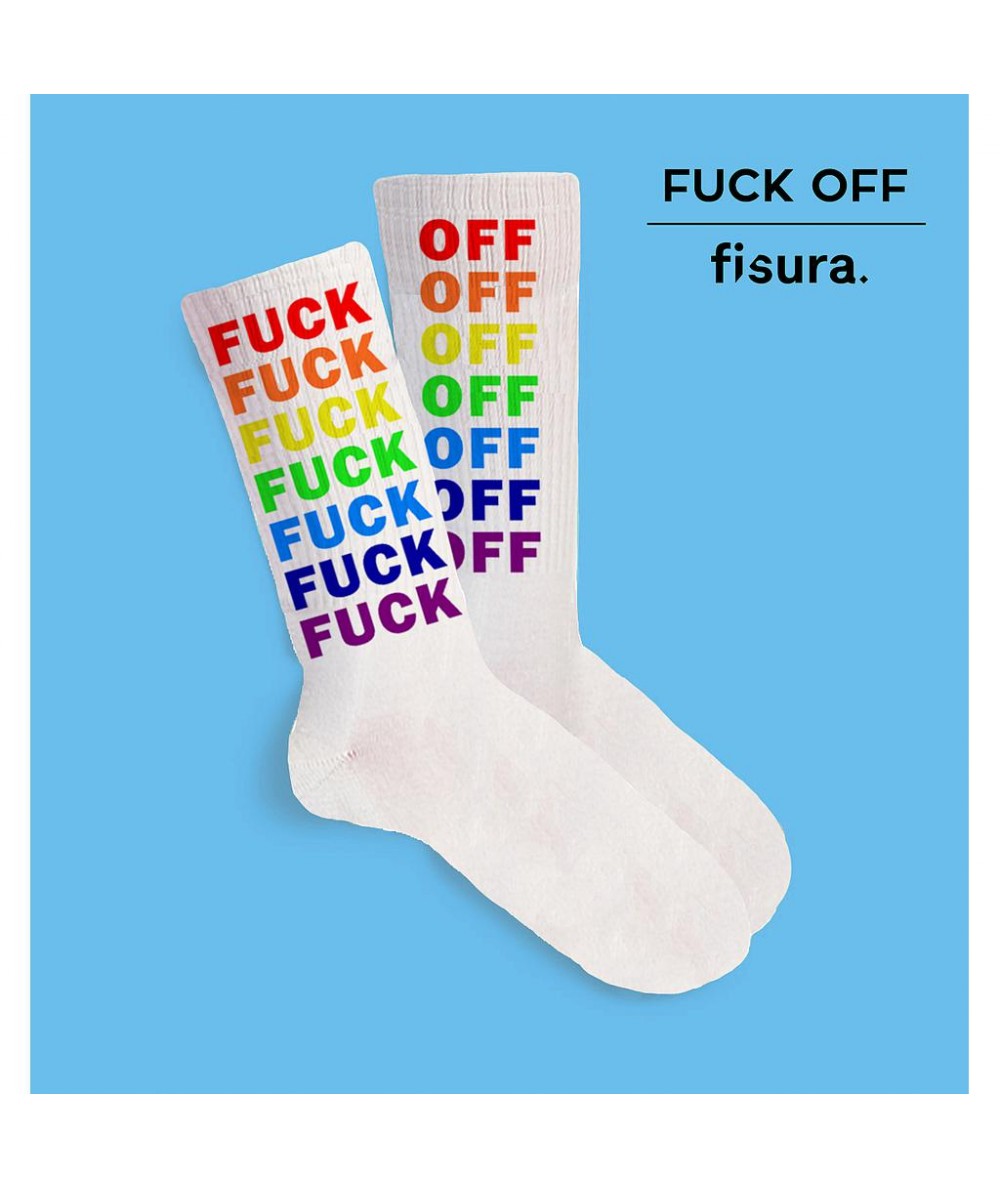 Calzini "Fuck Off" MulticolorRainbow Size 41-45