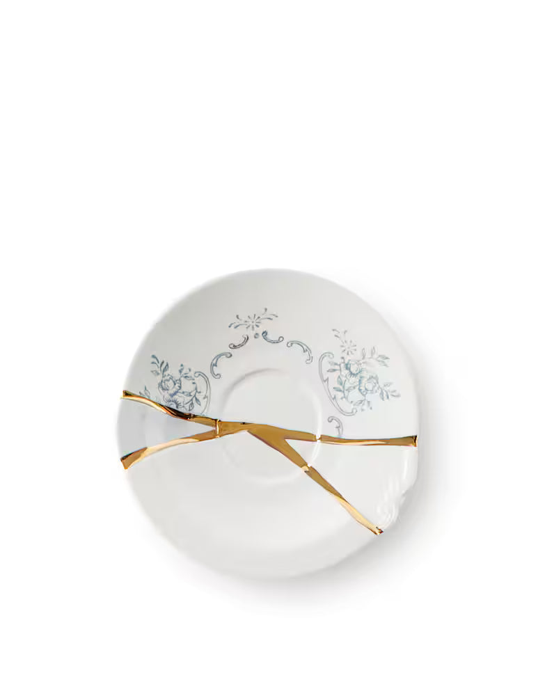SELETTI - TAZZINA DA CAFFE' CON PIATTINO IN PORCELLANA "KINTSUGI-n'1"