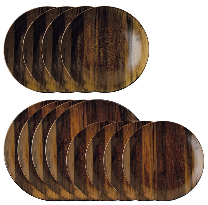 Sambonét ARTHUR KRUPP Servizio 12 PIATTI Wood Essence Porcellana
