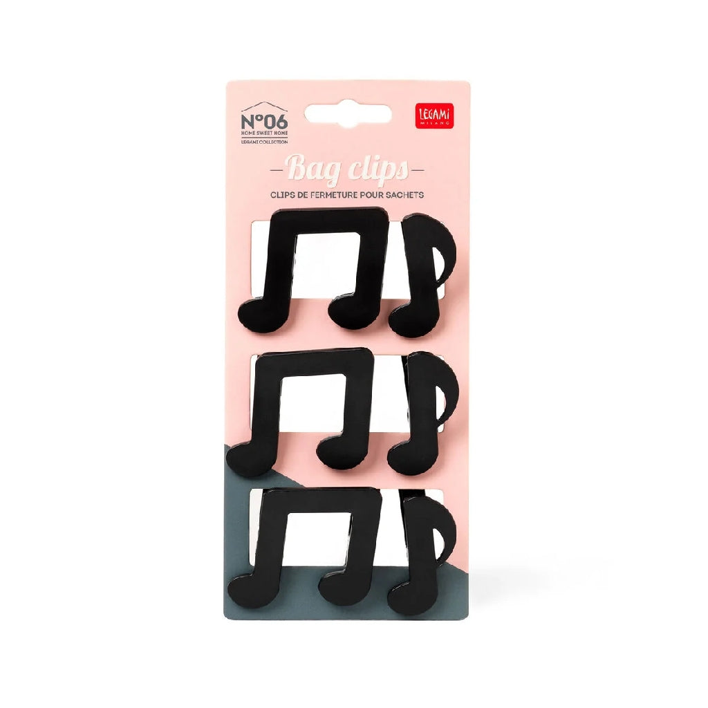 LEGAMI - SET 6 CLIP CHIUDI PACCO - NOTE MUSICALI