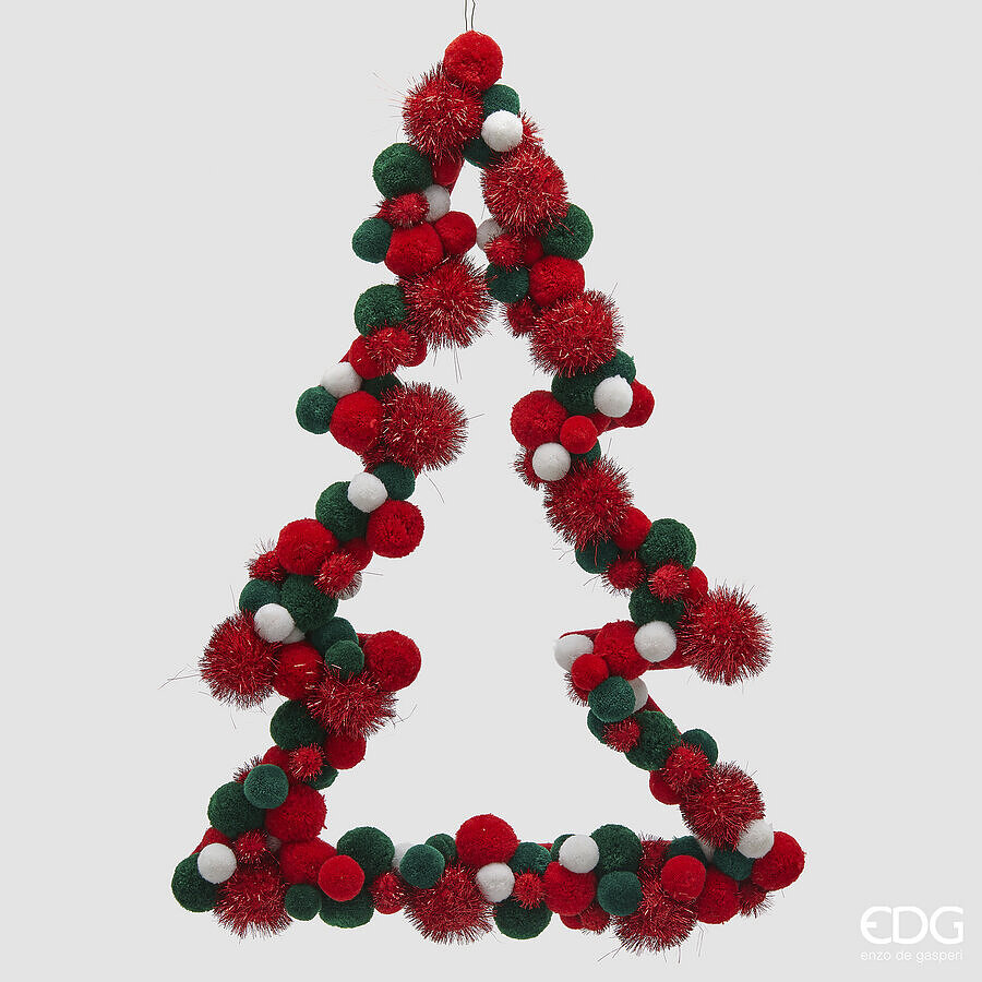 EDG Decorazione Pino Pompon da Appendere, H 60 cm