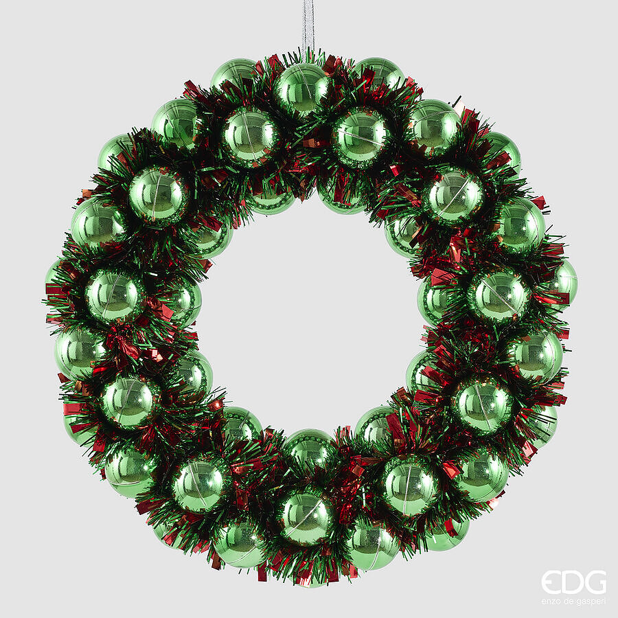 EDG - DECORO CORONA CON PALLE DA APPENDERE H.
6.5 D.32