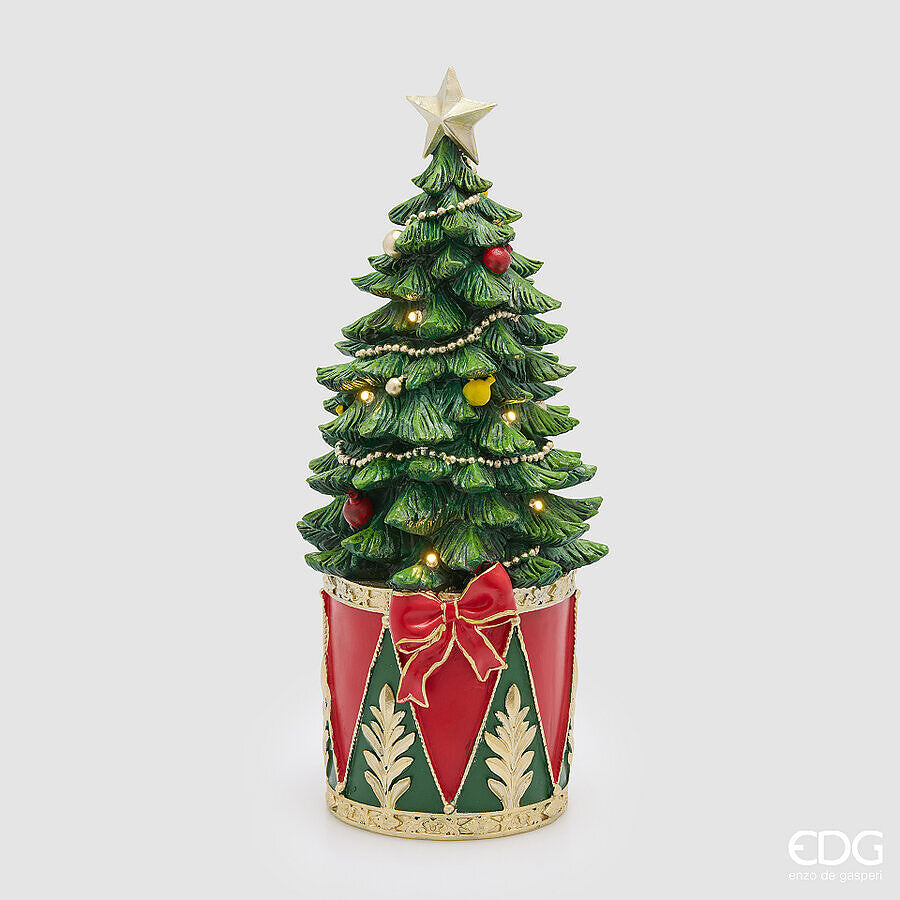 EDG - DECORO PINO CON TAMBURO LED H.37 D.16 LED