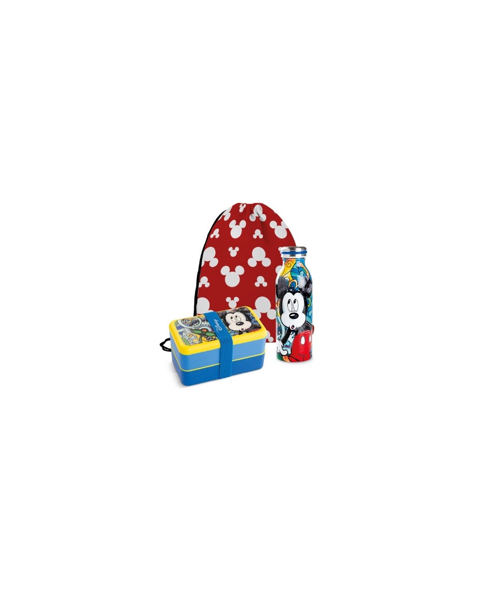 SET LUNCH BOX+BOTTIGLIA TERMICA MICKEY F&E C/SACCA