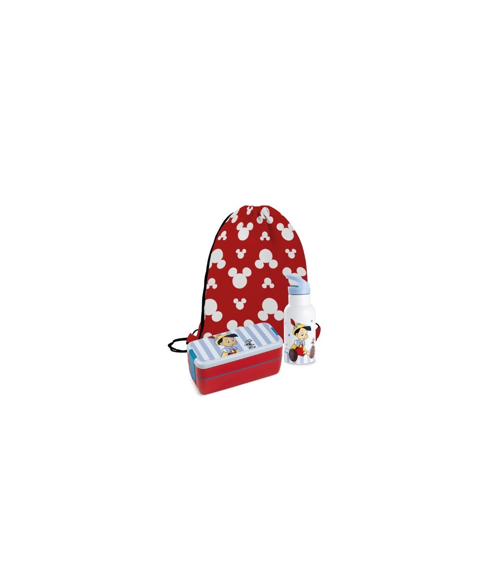 SET LUNCH BOX+BOTTIGLIA TERMICA PINOCCHIO F&E C/SACCA