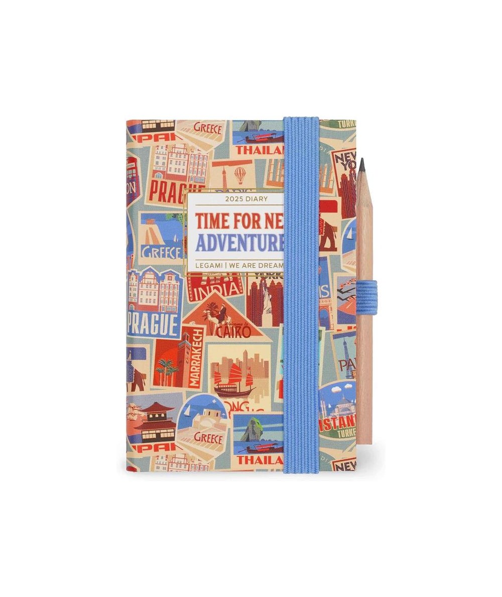 12-MONTH DIARY - 2025 - MINI 2-DAY DIARY - TRAVEL STICKERS