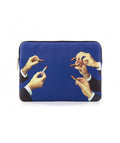 CUSTODIA LAPTOP IN PU STAMPATO"TOILETPAPER" LIPSTICKS BLUE