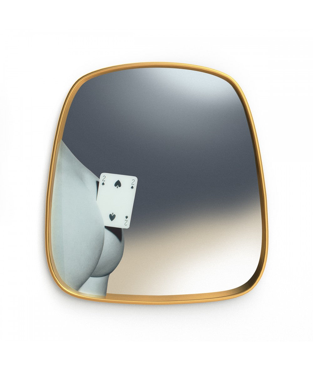 SPECCHIO CON CORNICE LEGNO "TOILETPAPER" - TWO OF SPADES