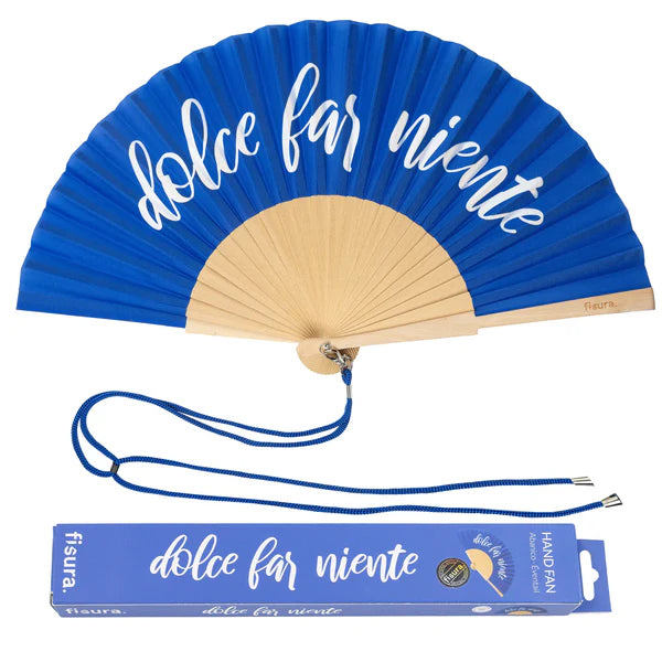 Fisura - Ventaglio "Dolce far niente" blu ciano