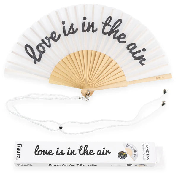 Fisura - Ventaglio "Love is in the Air" bianco e nero