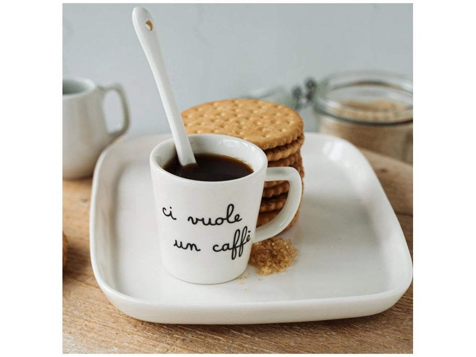 Simple Day Set 2 Tazzine da Espresso in Grès Porcellanato 100 ml - Ci vuole un caffè