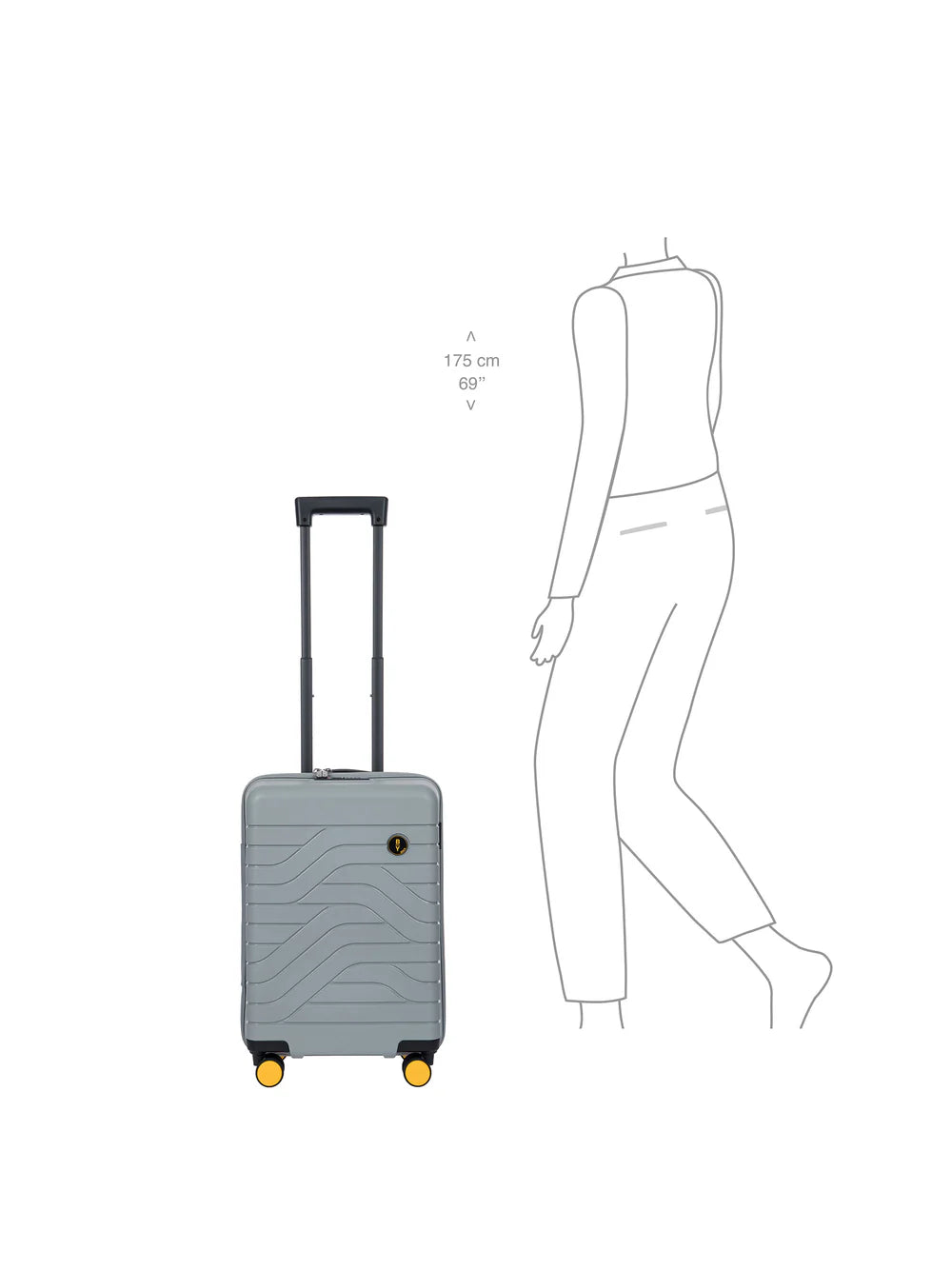 Bric's Trolley Cabina Rigido Ulisse B|Y Bric's – Polipropilene, TSA, 4 Ruote