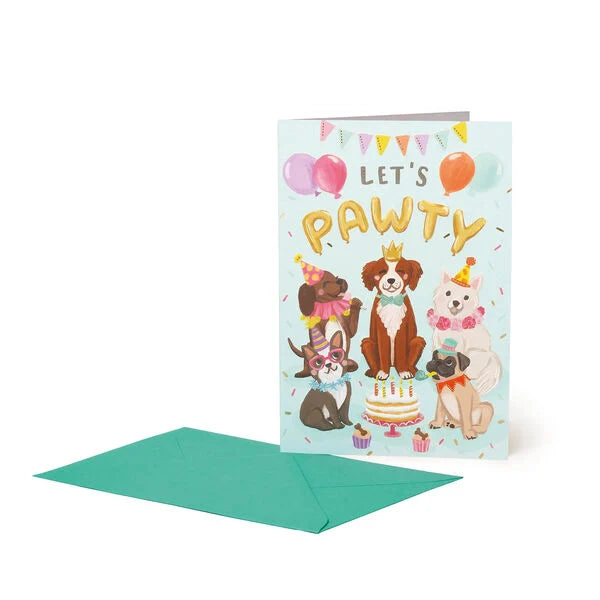 BIGLIETTO DI AUGURI 11,5x17 LET'S PAWTY