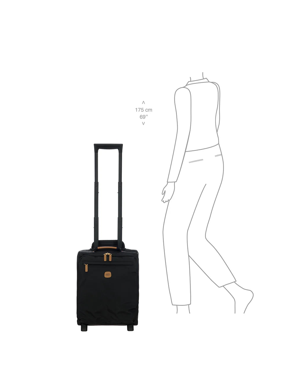 Bric's Trolley Cabina Underseat X-Collection Bric's – Nero, Nylon Riciclato, 2 Ruote