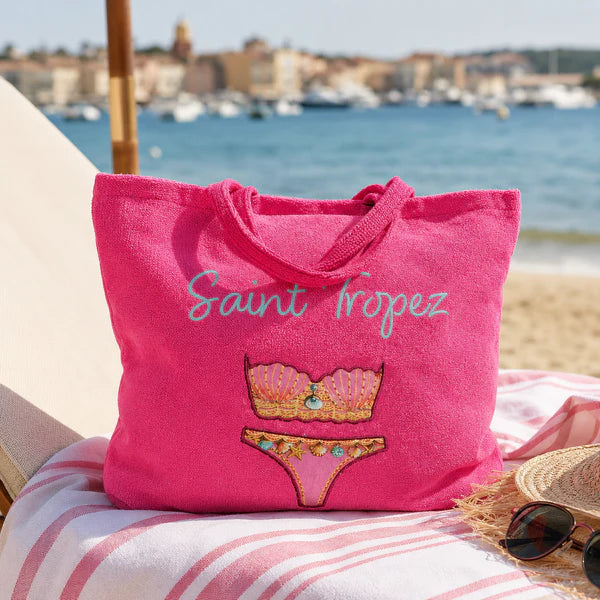 BIKINI LADIE TROUSSE 30x25 FD FUSHIA TEXT LAGON