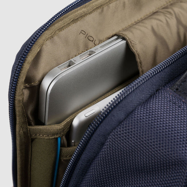 Piquadro Zaino Uomo in Pelle e Nylon Riciclato Porta PC 15,6" e iPad® con Antifurto | CA4818BR2