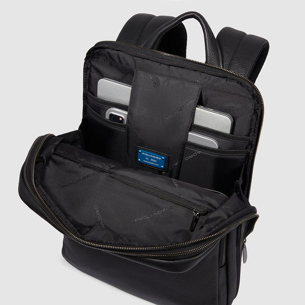 Piquadro – Zaino Uomo Sottile Porta PC e iPad con Cavo Nero – CA6311MOS