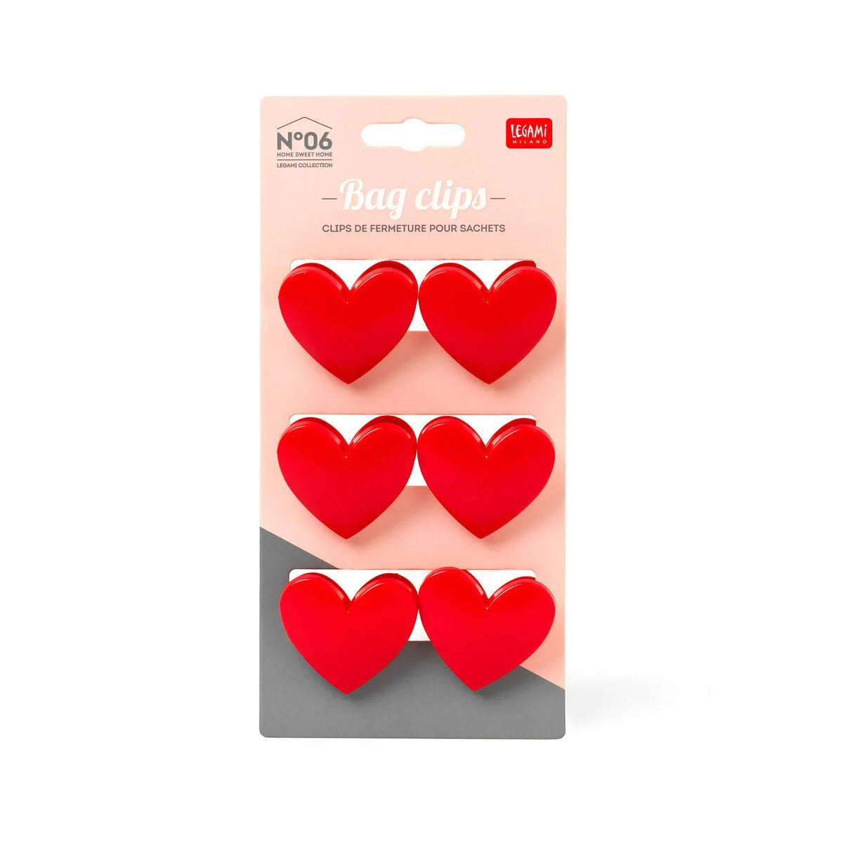 LEGAMI - SET 6 CLIP CHIUDI PACCO - CUORE