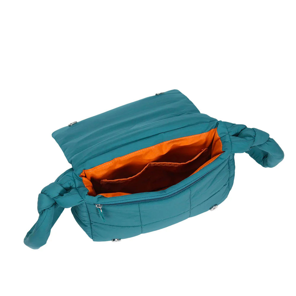 CAMPO MARZIO - Borsa Morbida con Patta e Tracolla SNOW CROSSBODY BAG PETROL BLUE