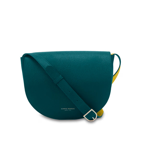 CAMPO MARZIO - CHRISTINA SADDLE BAG PETROL GREEN-LIGHT GREEN