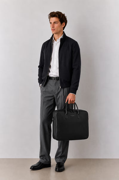 CAMPO MARZIO - DETROIT BRIEFCASE 15.6 BLACK - LAPIS BLUE