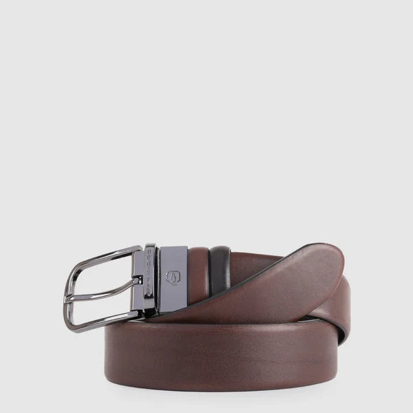 Piquadro Cintura Uomo Reversibile in Pelle con Fibbia ad Ardiglione Made in Italy | CU4877B3