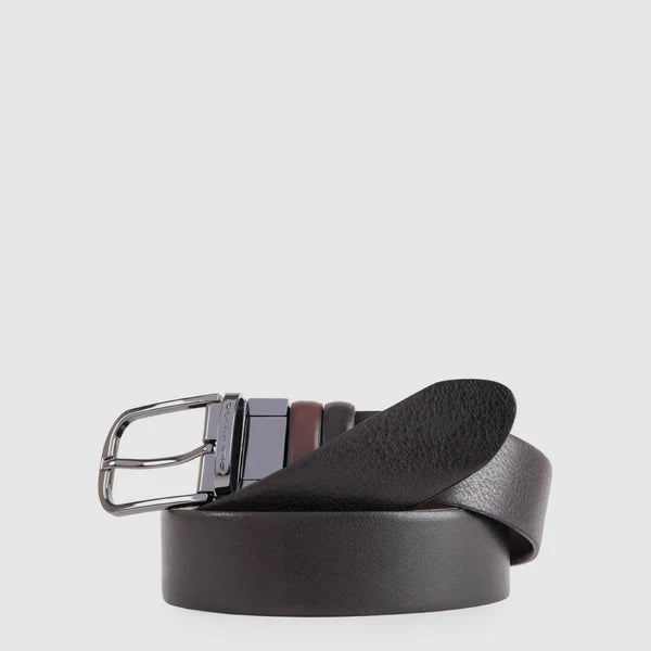 Piquadro Cintura Uomo Reversibile in Pelle con Fibbia ad Ardiglione Made in Italy | CU4877B3