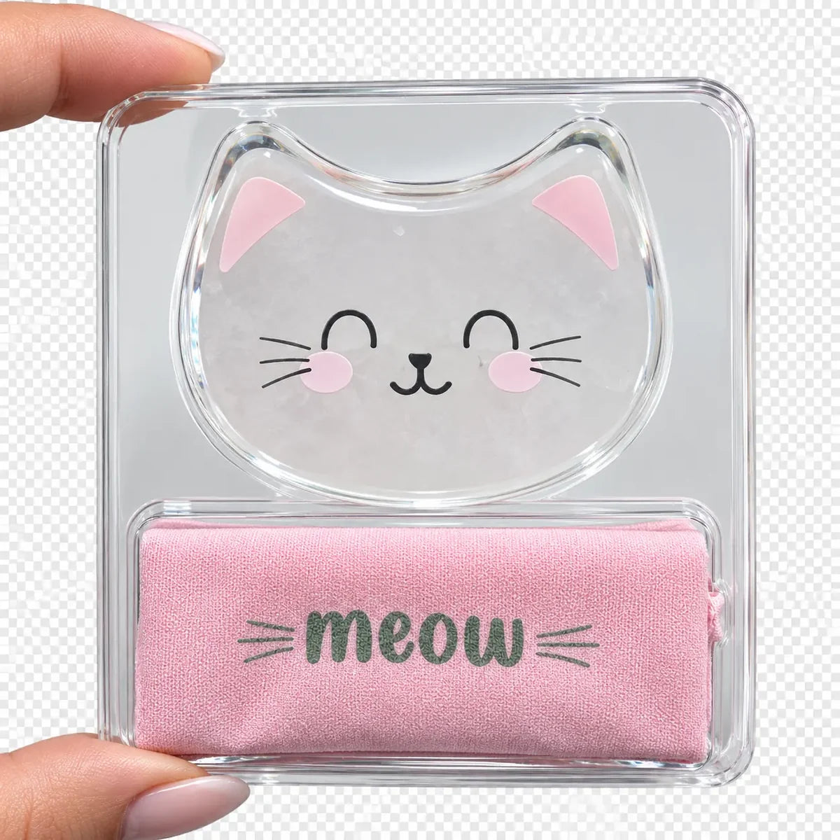 Legami Kitty – Gua Sha in quarzo rosa a forma di gatto