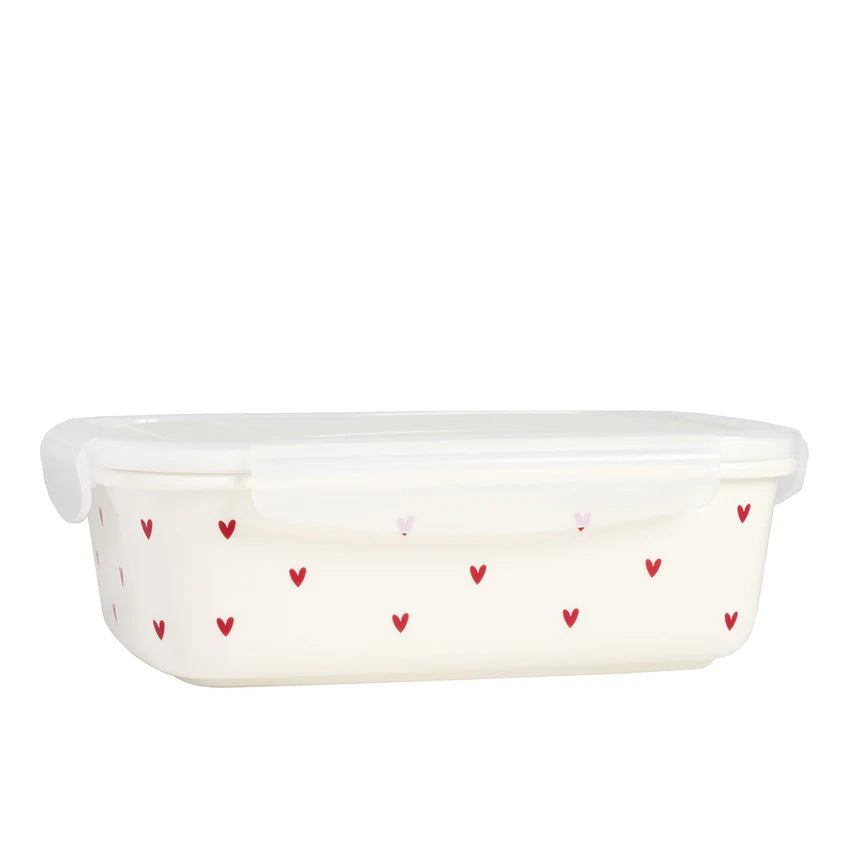 SIMPLE DAY - Contenitore Ermetico in Gres – Decoro Cuori | Tg. XL