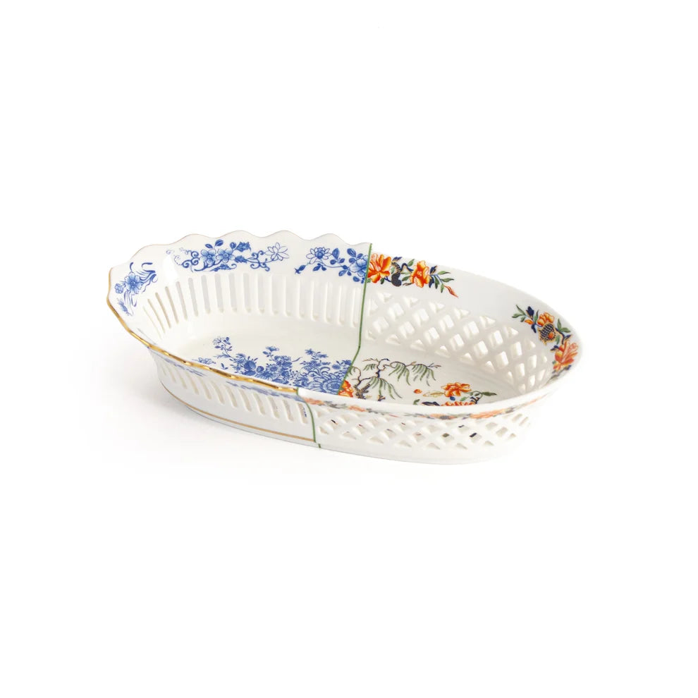 SELETTI CESTINO PER IL PANE IN PORCELLANA "HYBRID" CM 25,8 X 12,5 H.6,4 -DESIVIA