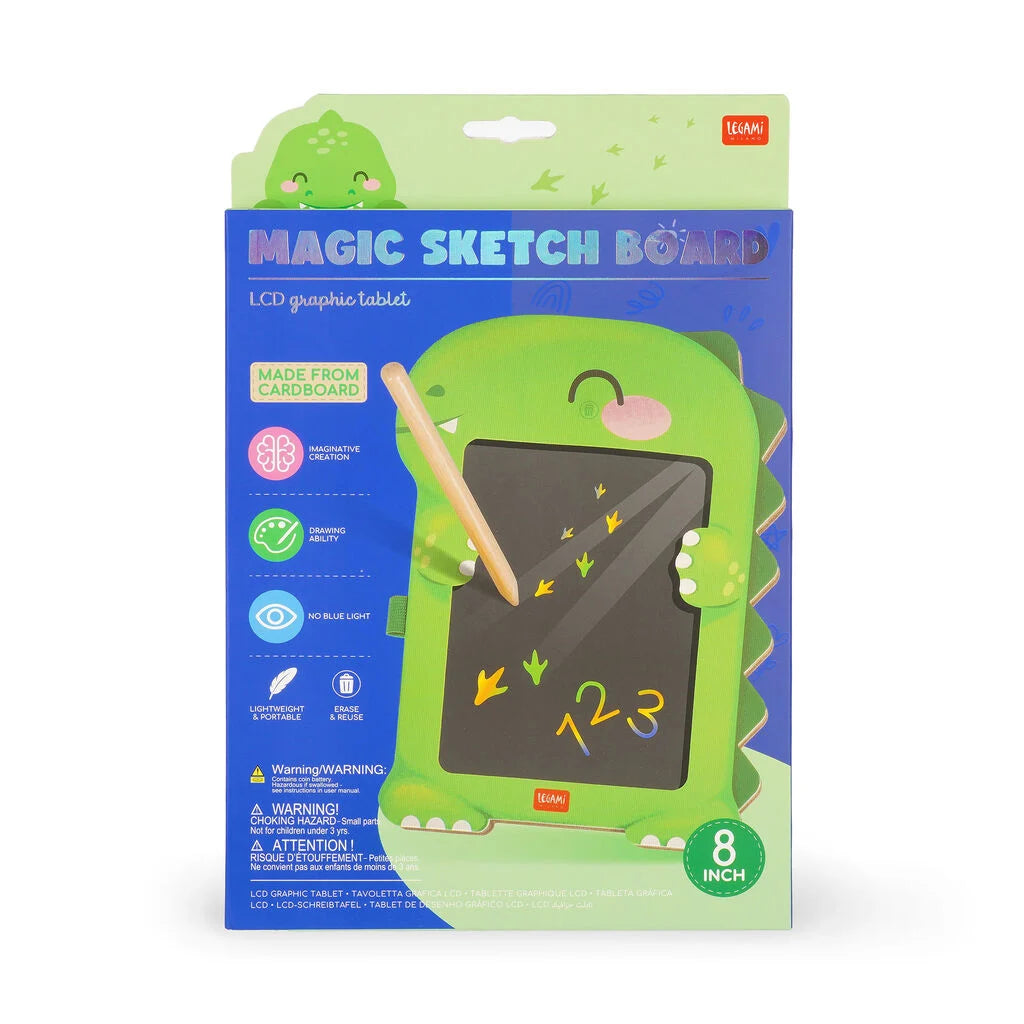 Legami Magic Sketch Board – Lavagna portatile LCD 8 pollici Dinosaur
