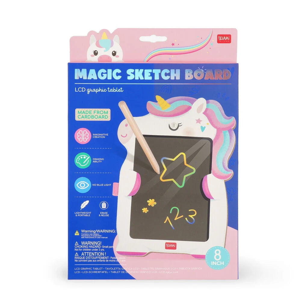 Legami Magic Sketch Board – Lavagna portatile LCD 8 pollici Unicorn