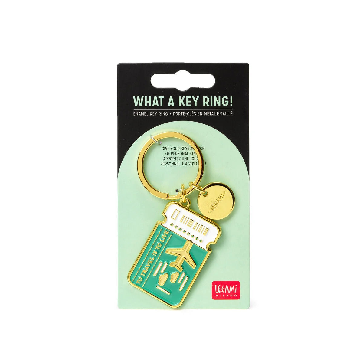 LEGAMI - Portachiavi in Metallo Smaltato What a Key Ring! Travel