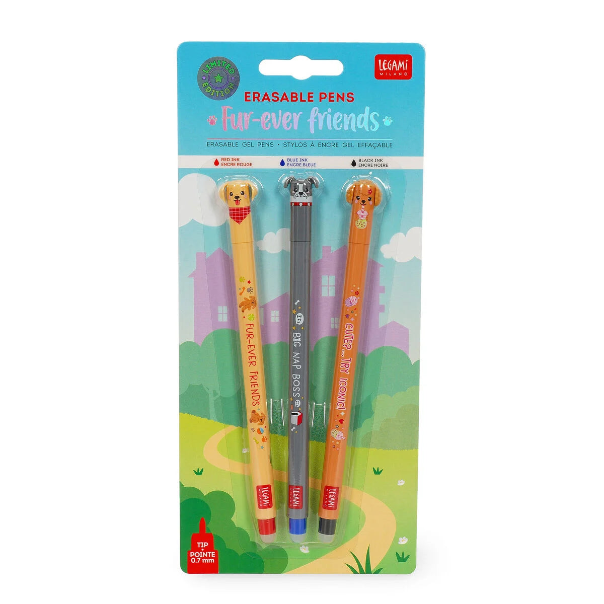 LEGAMI - Set di 3 Penne Cancellabili - Erasable Pen - Fur-ever Friends
