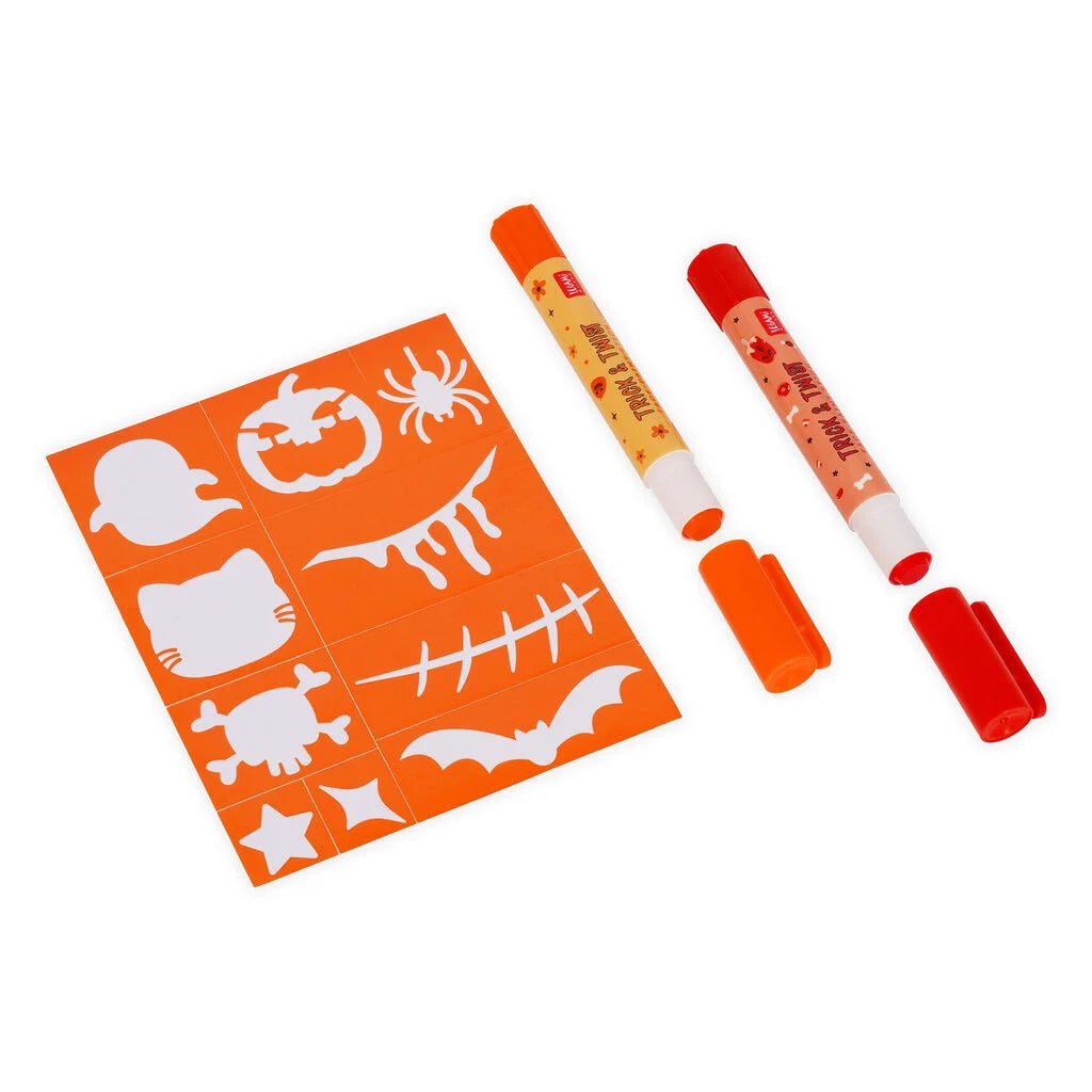 Legami Halloween - Set di 6 Trucchi Viso in Stick con Stencil - Trick & Twist